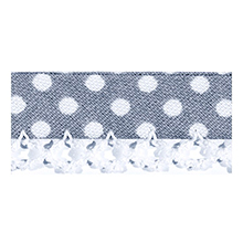 Biais tape lace finish through dots gray 714861208